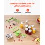 VEVOR Canning Supplies Starter Kit, 9 Pieces Stainless Steel Water Bath Canning Kit for Beginners, Canning Tools Set: Ladle, Measuring Spoon & Cup, Funnel, Tongs, Jar Lifter, Jar Wrench