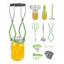VEVOR Canning Supplies Starter Kit, 9 Pieces Stainless Steel Water Bath Canning Kit for Beginners, Canning Tools Set: Ladle, Measuring Spoon & Cup, Funnel, Tongs, Jar Lifter, Jar Wrench