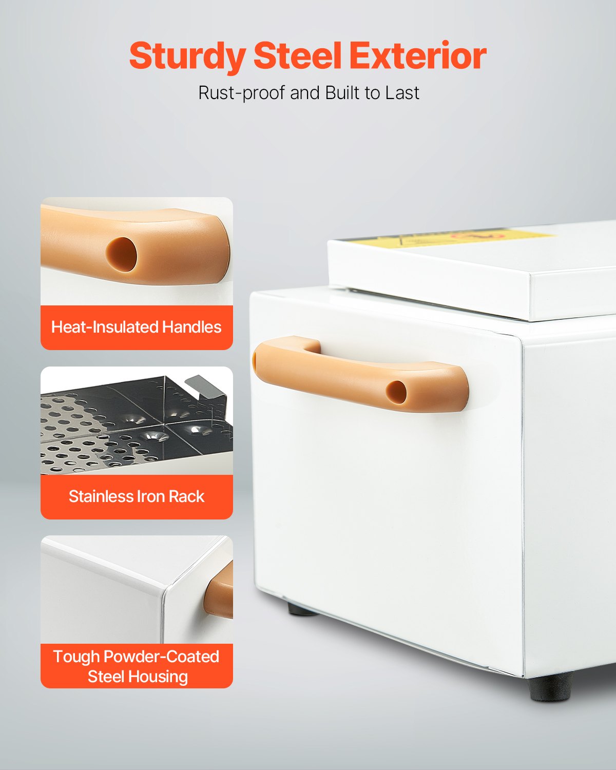 VEVOR Hogetemperatuurautoclaaf 2L 300W, hogetemperatuurreinigingsmachinebox met instelbare temperatuur en tijd, droge warmtekast, nagelgereedschapreiniger, sterilisatorbox voor thuislaboratoria