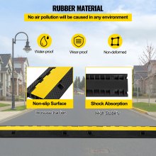 VEVOR Kabel Bescherming Kabelbrug 3 Channel Kabelgoot Cable Protector Wire Cover Ramp Ramp Concerts Cuttable Wholesale