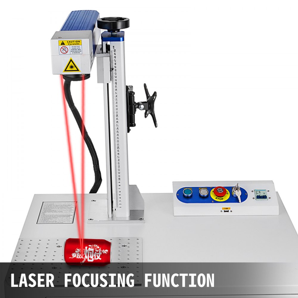 VEVOR Fiber Laser Marking Machine 30W Labeling Fiber Laser Device Roll Design Fiber Laser Marking Machine Laser Frequency 20-100KHz Marking Depth 0.01-0.5mm Accuracy 0.0001mm
