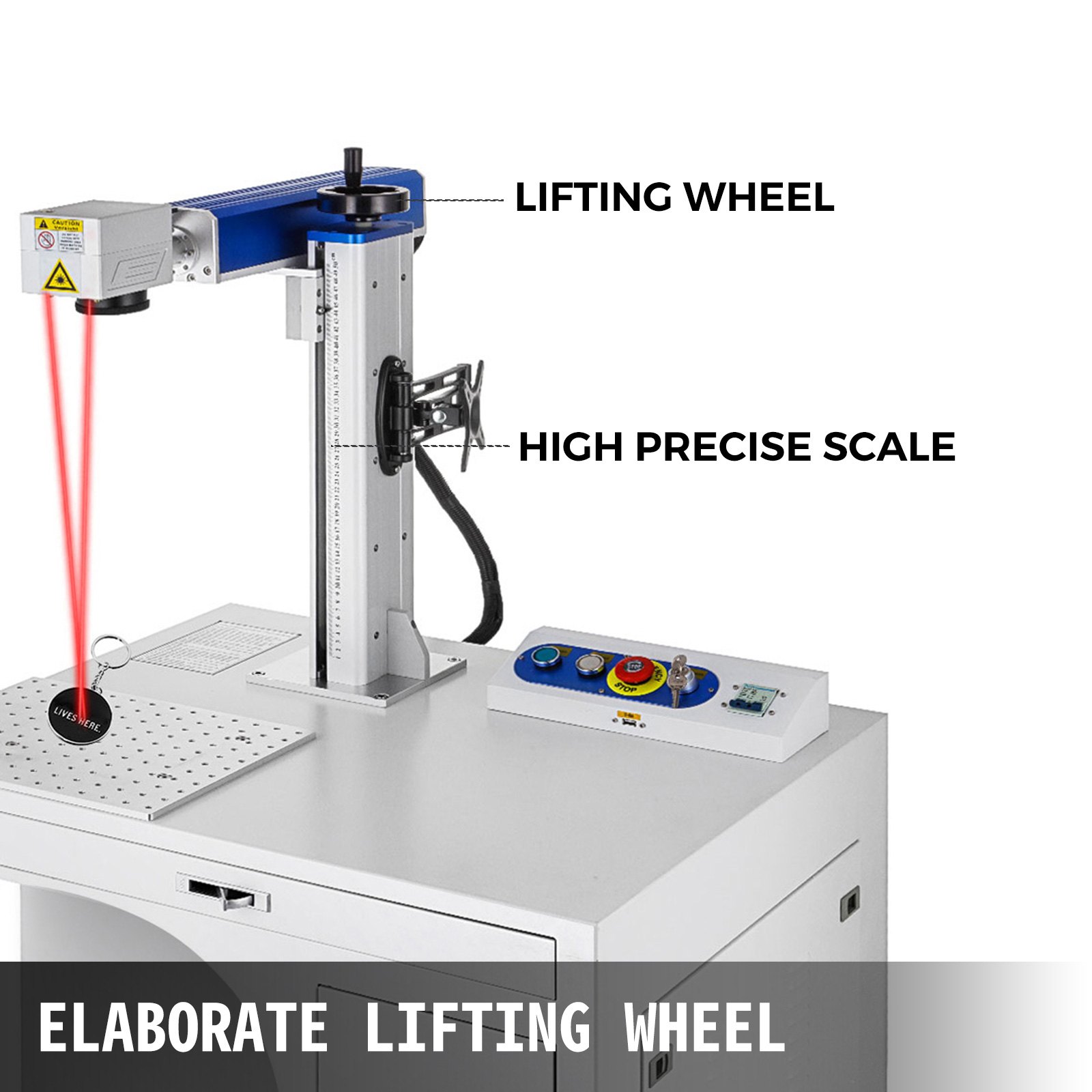 VEVOR Fiber Laser Marking Machine 30W Labeling Fiber Laser Device Roll Design Fiber Laser Marking Machine Laser Frequency 20-100KHz Marking Depth 0.01-0.5mm Accuracy 0.0001mm