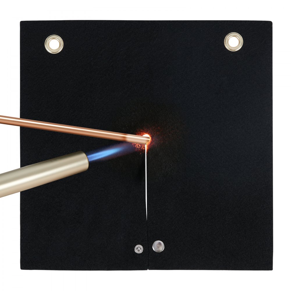 VEVOR Welding Blanket, 12" x 12" Carbon Fiber Heat Shield Welding Mat, Up To 1800°F Heat Resistant, Flame Protector Pad Plumbing Hole Propane Torch, Soldering Pad with Metal Grommets for Copper Pipe