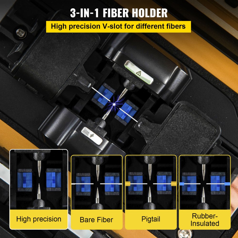 VEVOR Fusion Splicer, AI-9 Automatic Intelligent Precision Optical Fiber Fusion Splicer Optical Fiber Welding Splicing Machine with SM/MM Fiber Optic Splicing 5s Splicing for Railway Electric Power