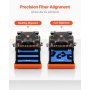VEVOR Fiber Fusion Splicer 6 Motors, Core & Clad Alignment Fibers Optic Splicer with 6s Fast Splicing and 13s Heating, 5" Touch Screen, 3 in 1 Fiber Holder, 7800mAh Battery for SM MM DS NZDS Fibers