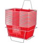 VEVOR Shopping Basket, Set of 12, 21L Durable Plastic Grocery Basket with Handle and Stand, 16.5 x 11.8 x 8.27 inch Portable Shop Basket Bulk Used for Retail Store Supermarket Grocery Shopping, Red