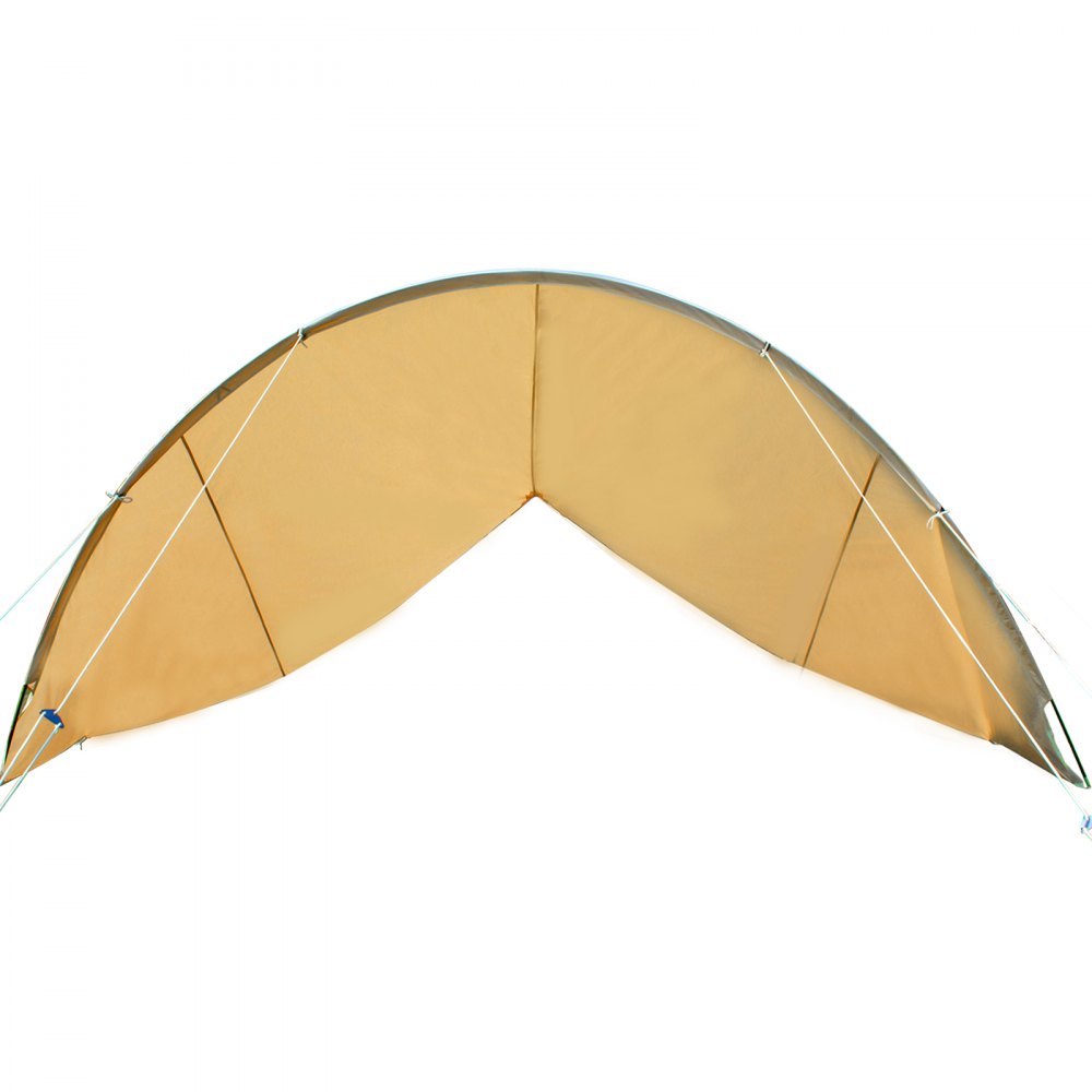 BuoQua Bell Tent Porch Awning 12.14x6.56x5.90ft Bell Tent Tarp Cotton Canvas Classic Awning Beige 3000 PU Multifunctional Shelter for Camping, Sunshade, Hiking, Lightweight and Backpacking Approved