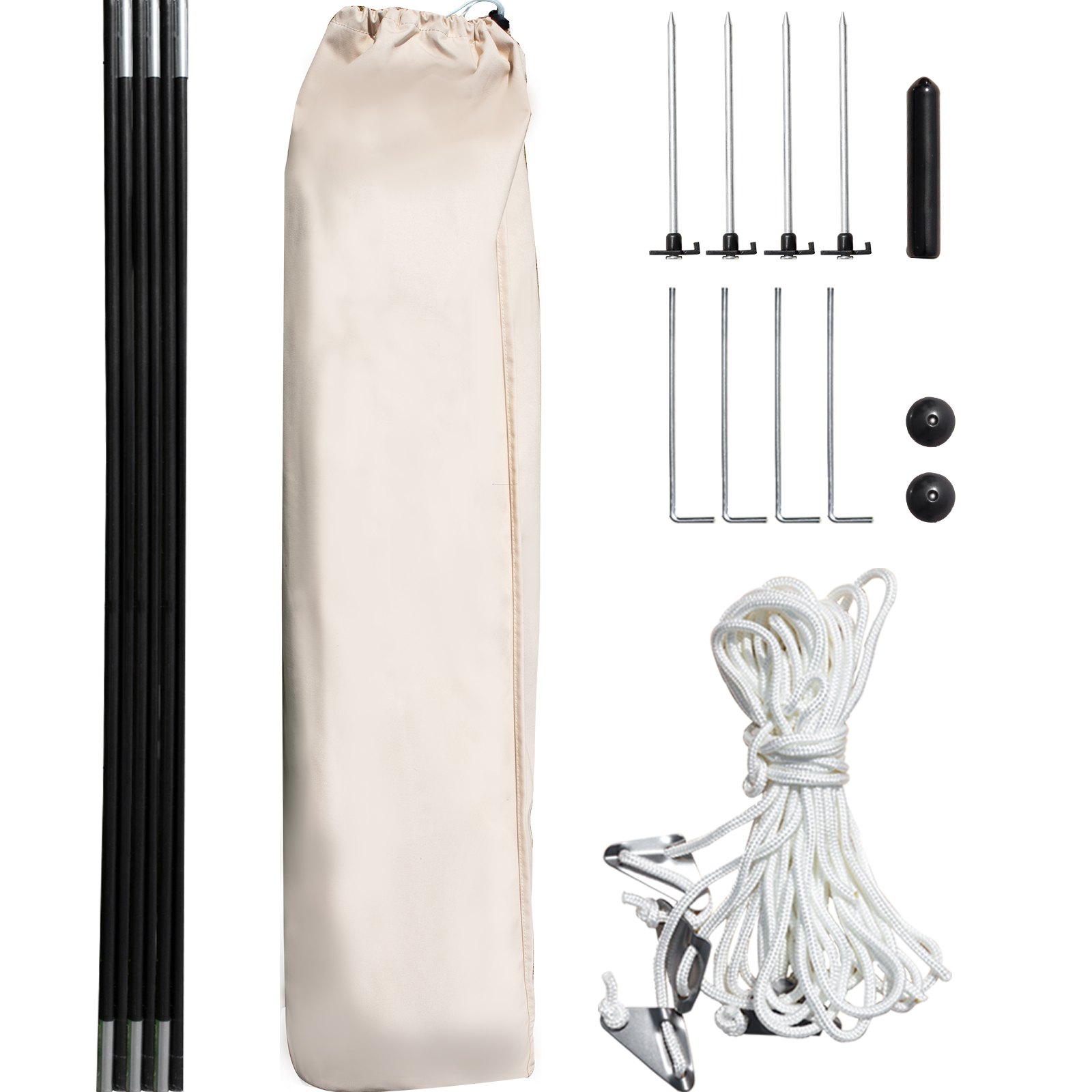 BuoQua Bell Tent Porch Awning 12.14x6.56x5.90ft Bell Tent Tarp Cotton Canvas Classic Awning Beige 3000 PU Multifunctional Shelter for Camping, Sunshade, Hiking, Lightweight and Backpacking Approved