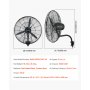 VEVOR 110W Industriële Wandventilator 67cm, 7m/s Oscillerende Wandventilator met 3 Miststanden & Verstelbare Kantelhoek, Commerciële Industriële Ventilator voor Werkplaats, Garage, Magazijn, Sportschool, Zwart