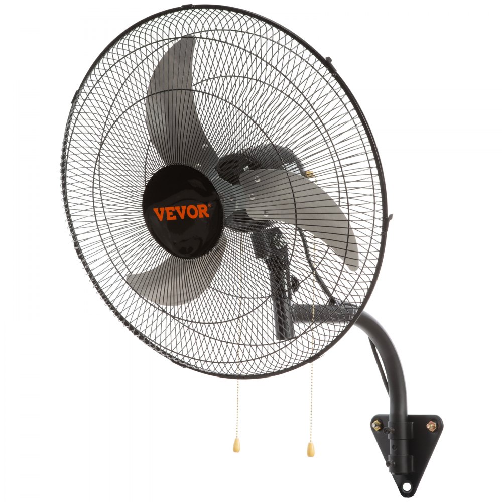 VEVOR Wall Fan, 19 inch Oscillating Wall Fan, 4650 CFM, 3 Speeds, Commercial or Residential Fan for Cooling Warehouse, Greenhouse, Workshop, Patio, Basement, Black