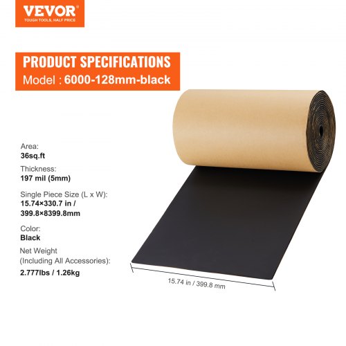 VEVOR Tapis insonorisant pour voiture, 200 mil, matériau d, amortissement isolat