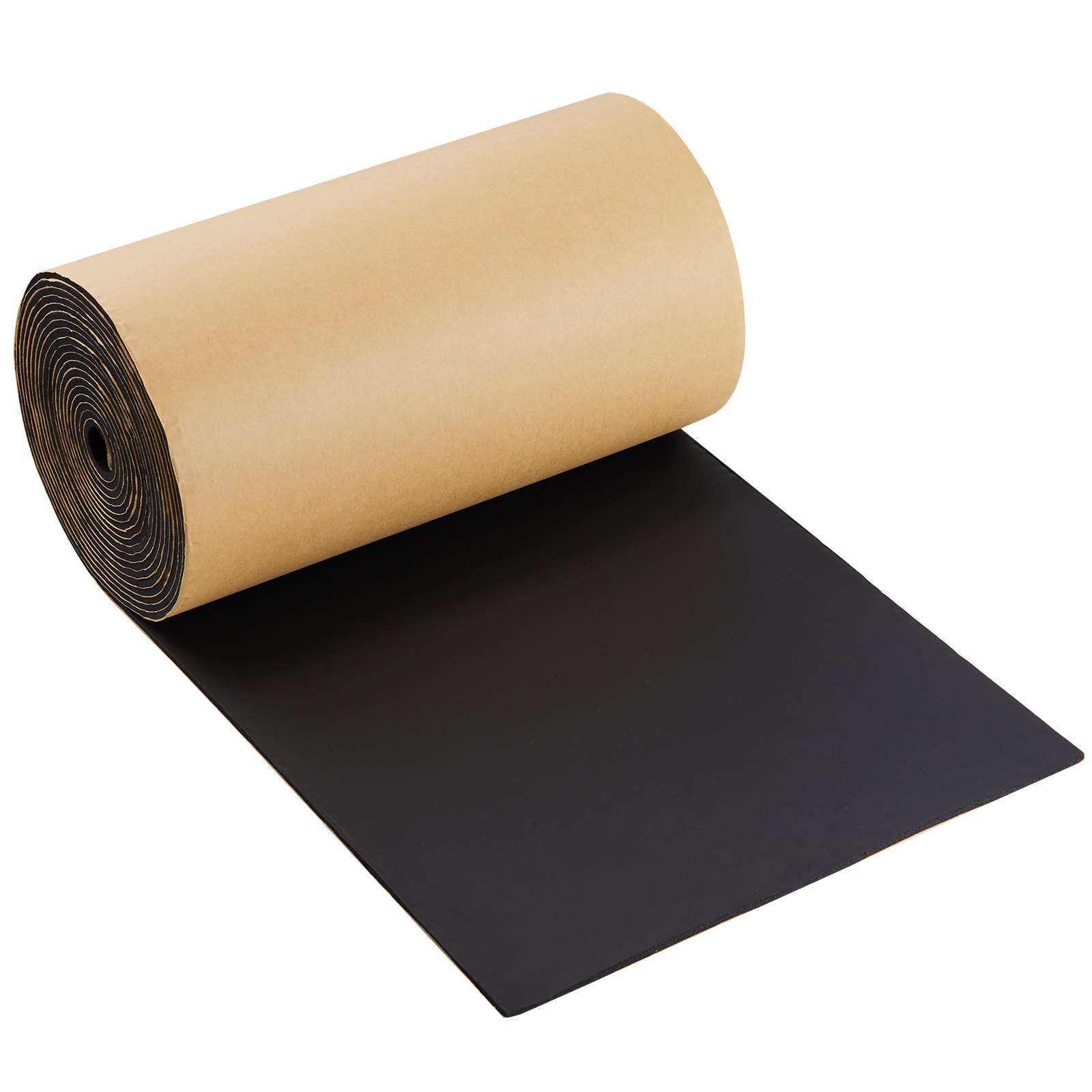 VEVOR Auto-isolatiemat 3,3 m² Geluidsdempende mat 399,8 x 8399,8 mm Voertuigisolatie 197 mil (5 mm) dik Tweelaags composietmateriaal Geluidsisolerende mat Geluidsbescherming Akoestische isolatie Geluidsisolatie 1x rol