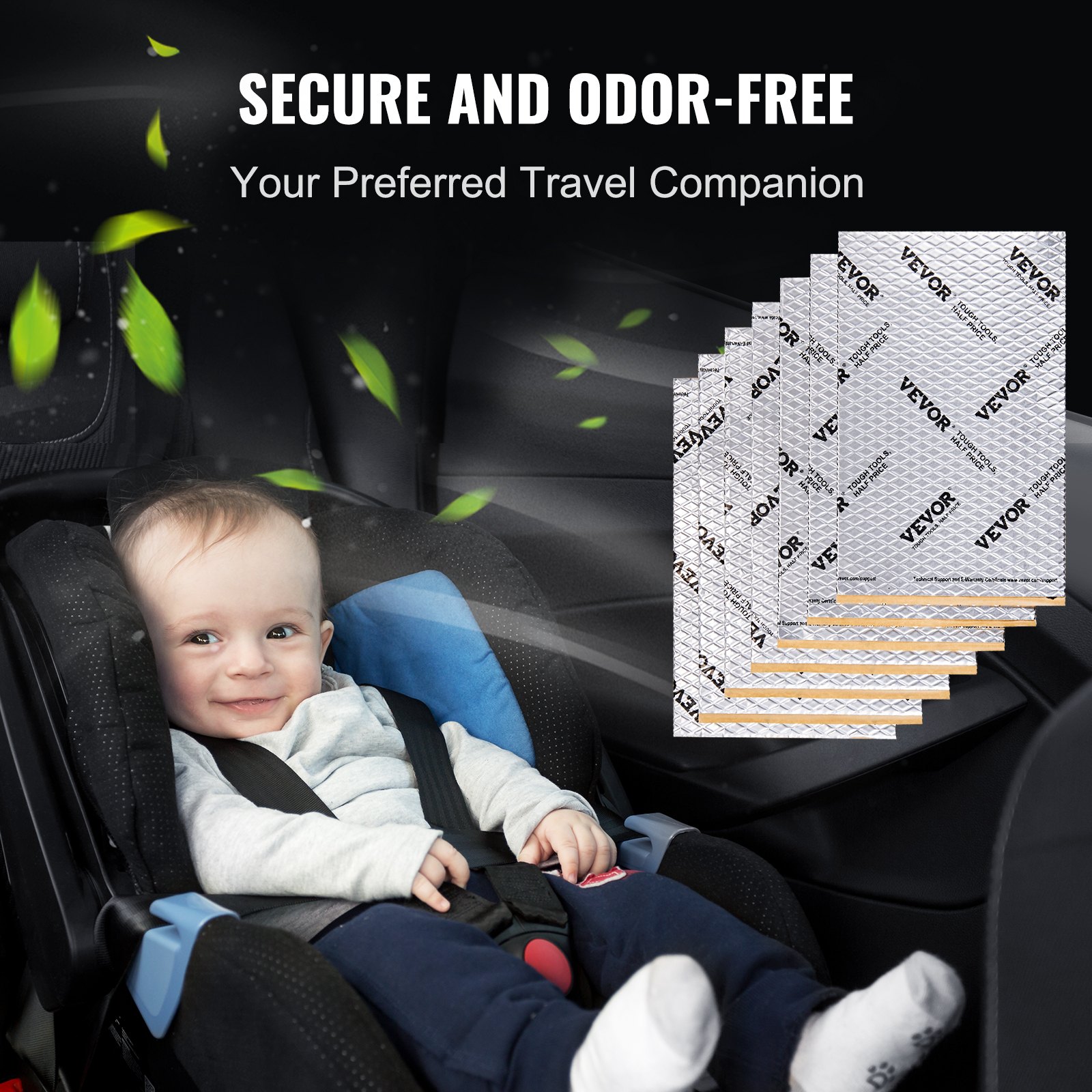 VEVOR 34-delige set isolatiematten voor auto's, 3,3 m², geluidswerende matten, 248,9 x 398,8 mm, voertuigisolatie, 80 mil (2 mm) dik, aluminiumfolie, geluidsisolerende mat, hittebestendig, geluidswering, akoestische isolatie, geluidsisolatie