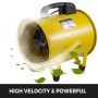 VEVOR Portable Ventilator 10”Portable Ventilation Fan 1750-2800m³/h Utility Blower Explosion Proof Fan 320W Confined Space Fan with 10M Blower Hose Cylinder Fan for Factories Ventilation Blower