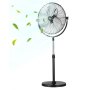 VEVOR Industrial Pedestal Fan, 18 Inch Standing Fan with 45.3 to 57.9 Inches Adjustable Height, Floor Fans with 3 Adjustable Speeds, High Power Bedroom Fans for Living Room, Home, Office, Black
