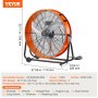 VEVOR Drum Fan, 24-inch vloerventilator, industriële ventilator met 3 versnellingen, 8600 CFM, 360° verstelbaar, windmachine, halventilator, trommelblazer voor magazijn, werkplaats, fabriek, kelder