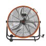 VEVOR Drum Fan, 24-inch vloerventilator, industriële ventilator met 3 versnellingen, 8600 CFM, 360° verstelbaar, windmachine, halventilator, trommelblazer voor magazijn, werkplaats, fabriek, kelder