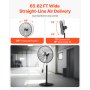 VEVOR Industrial Pedestal Fan, 30 Inch 85-Degree Oscillating Fan, Height Adjustable Standing Fans with 3 Adjustable Speeds, High Power Floor Fans for Bedroom, Living Room, Home, Office, Black