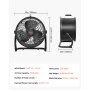 VEVOR Staande ventilator, 3-snelheden windmachine, 355,6 mm, 360° kantelbaar, 7,2 m/s luchtstroom, grote metalen ventilator, voor thuis, sportschool, kantoor, garage en commerciële ruimtes