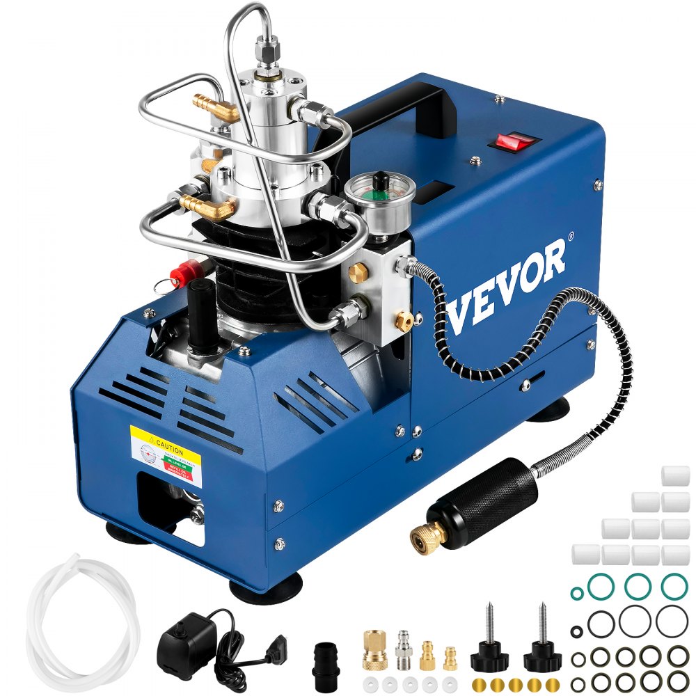 VEVOR High Pressure Compressor, 4500PSI/30MPA/300BAR High Pressure Air Compressor, 1800W 220V Automatic Stop Air Rifle Compressor Suitable for Paintball Air Rifle, PCP Rifle, Air Pistol, Diving Bottle
