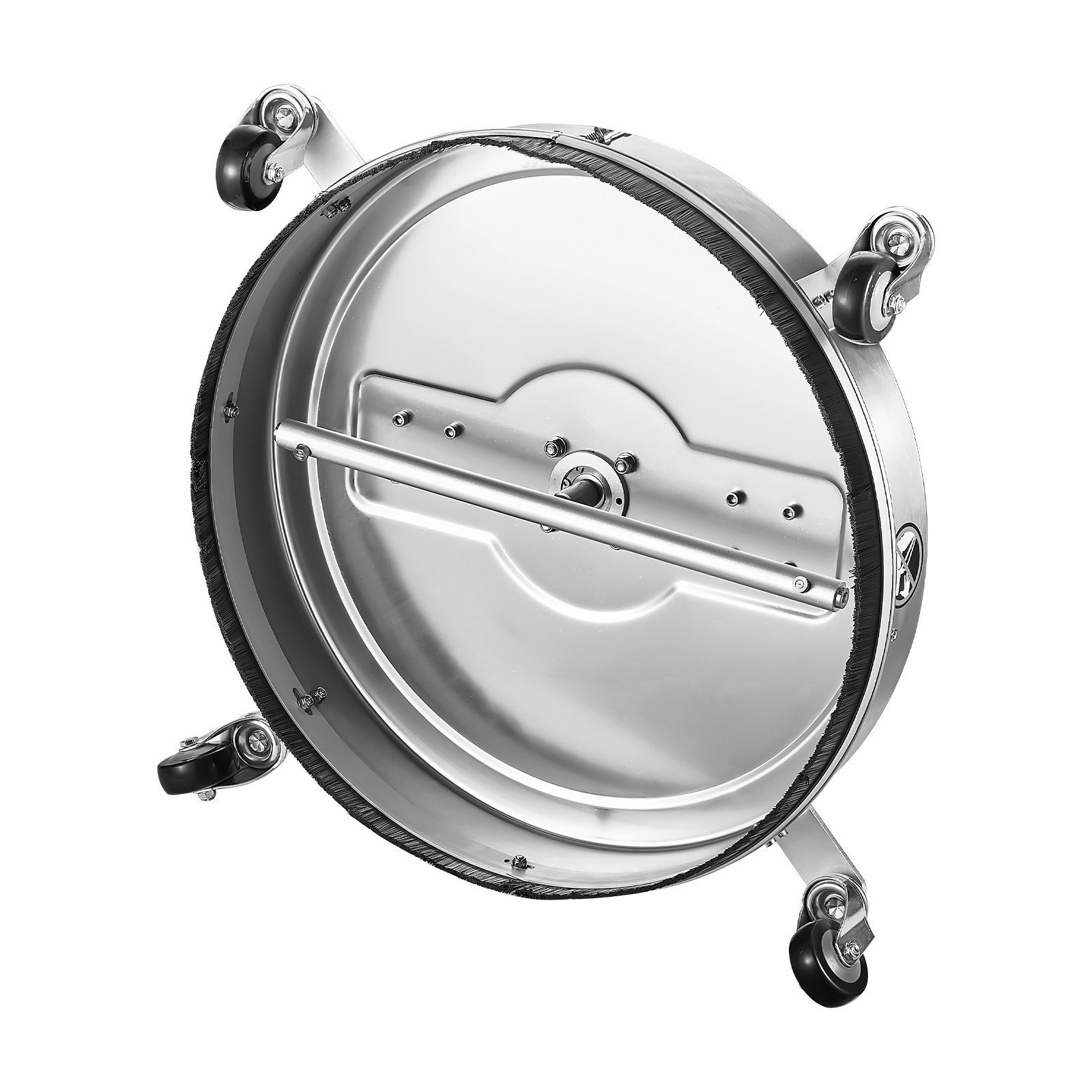 VEVOR 558 mm hogedrukreiniger, oppervlaktereiniger, roestvrijstalen terrasreiniger met 4 wielen, 310 bar, 9,5 mm snelkoppeling, 2 sproeikoppen, dubbele handgreep, voor beton, terras, stoep