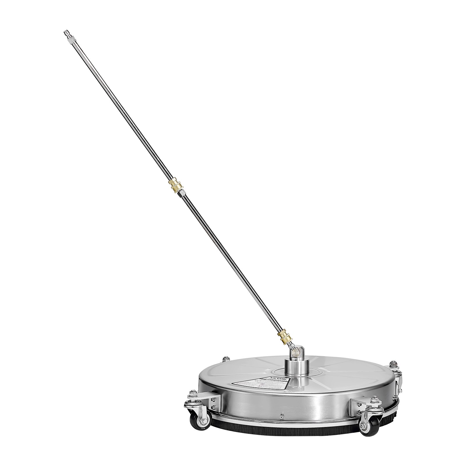 VEVOR 465 mm hogedrukreiniger voor oppervlakten, roestvrijstalen oppervlaktereiniger met 4 wielen, max. 4000 PSI, 1/4-inch snelkoppeling, 2 sproeikoppen, 2 verlengde staven voor beton, terras en dek