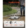 VEVOR 24" Pressure Washer Surface Cleaner, Stainless Steel Pressure Washer Attachments with 4 Wheels, 4000 Max PSI, 3/8 Quick Connector, 2 Spray Nozzles, Dual Handle, for Concrete, Patio, Sidewalk