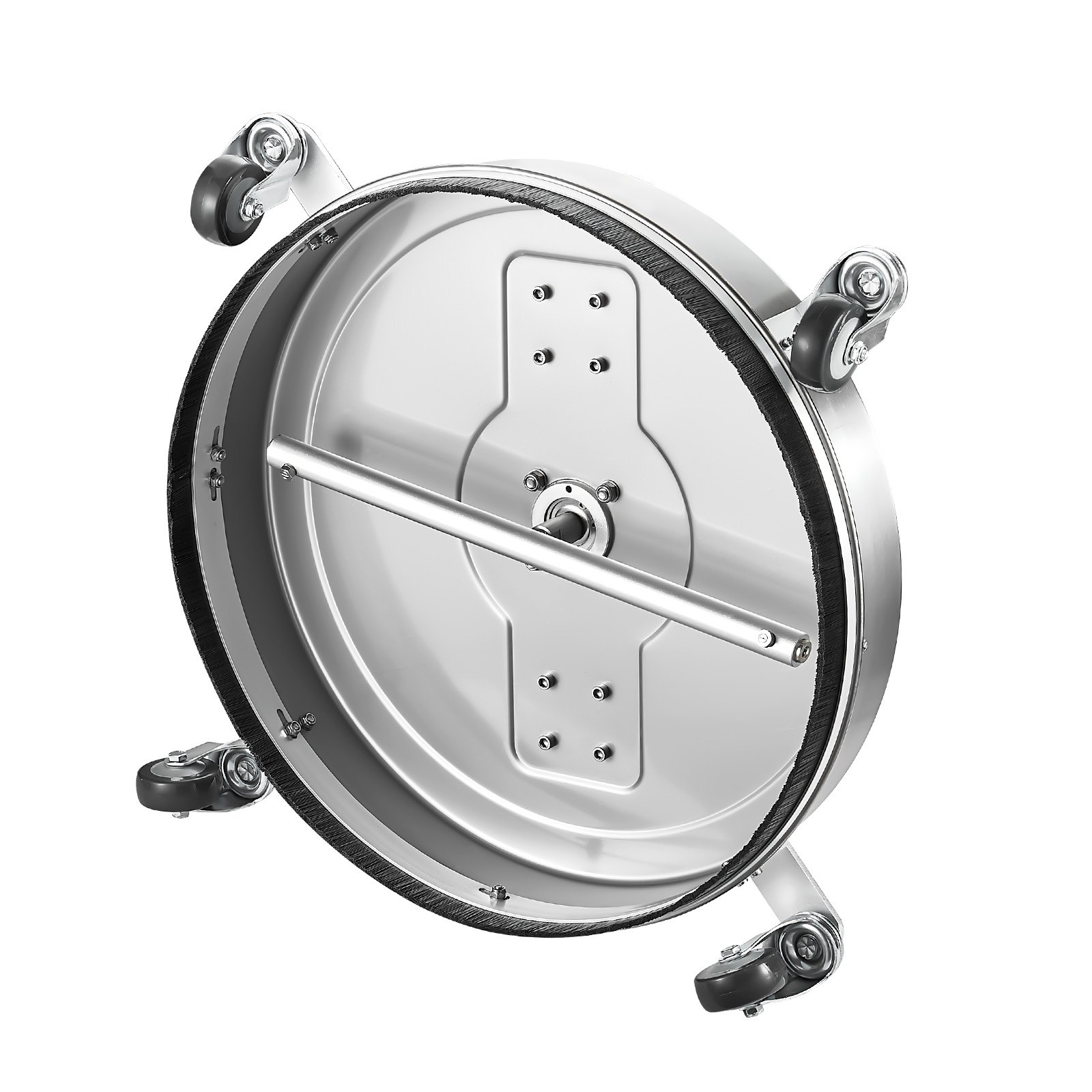 VEVOR 535 mm hogedrukreiniger, oppervlaktereiniger van roestvrij staal op wielen, max. 310 bar, aansluiting van 0,95 cm, dubbele handgreep, 2 sproeiers, spuit voor betonnen terras