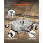 VEVOR 325 mm hogedrukreiniger, oppervlaktereiniger, roestvrijstalen oppervlaktereiniger met 4 wielen, max. 4000 PSI, 6,35 mm snelkoppeling, 2 sproeikoppen, 2 verlengde staven voor beton, terras en dek