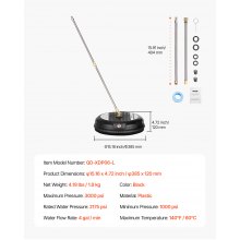 VEVOR Hogedrukreiniger Oppervlaktereiniger 385mm 2 Verlengstangen