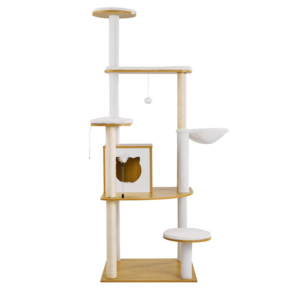 VEVOR Large Cat Tree, 68.9 inches Tall, Cat Tower, Multi-level Cat Condo Furniture Activity Center with Cozy Perches, Sisal Scratching Posts, Hammock, Big Kittens House for Indoor Cats Play & Rest