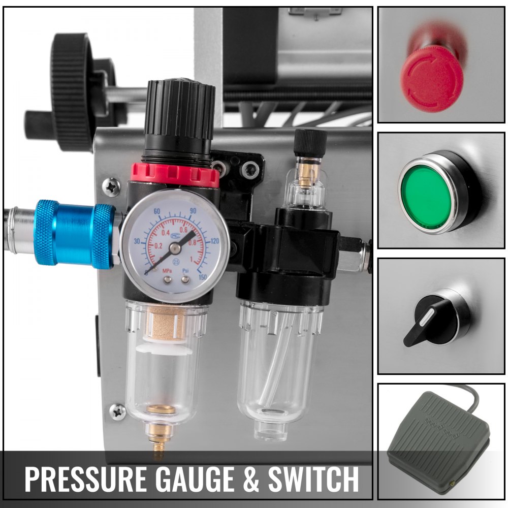 Vevor Pneumatische Vulmachine Semi-automatic Pasta Vulmachine 0.5l + 2 Mondstuk