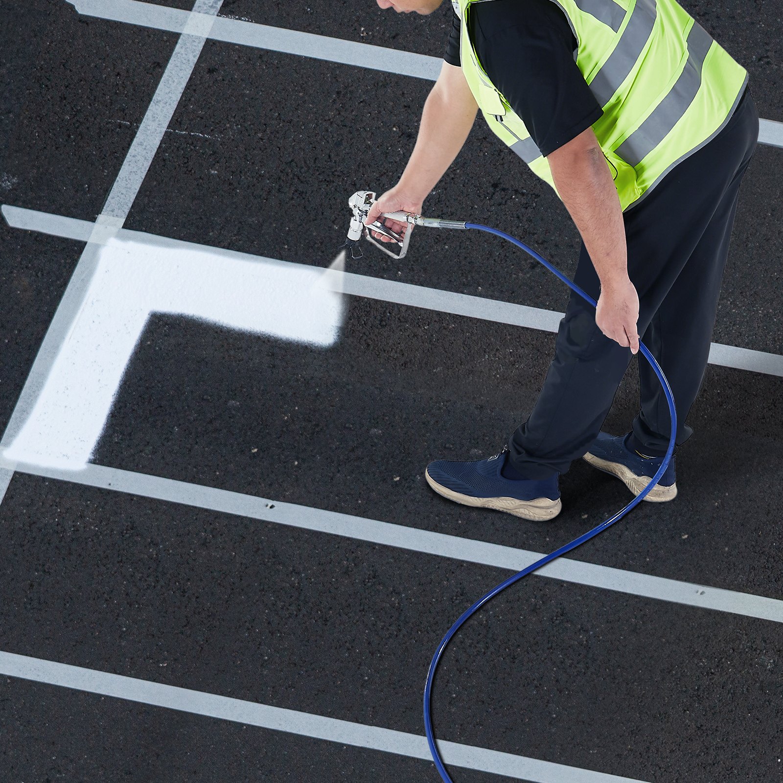 VEVOR 15,2 m Airless verfspuitslang, 1/4 inch Airless verfspuitslang, 4350 PSI flexibele Airless spuitslang, meerlaagse versterkte stalen gevlochten slang voor verfspuit