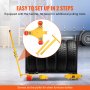 VEVOR 3T transportwagen met handvat 425x335x116mm transportrollen van koolstofstaal industrierol met 3x 360° PU wielen rol Ф165x10mm draaibare plaat meubeltransporthulp transportrol