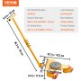 VEVOR 3T Transportkar met handvat 425x335x116mm Transportrollen van koolstofstaal Industriële rol met 3x 360° PU-wielen Rol Ф165x10mm Draaibare plaat Meubeltransporthulpmiddel Transportrol