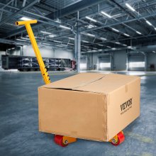 VEVOR 3T transport trolley with handle 425x335x116mm transport rollers made of carbon steel industrial roller with 3x 360° PU wheels roller Ф165x10mm rotating plate furniture transport aid transport roller