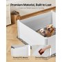 VEVOR Werpbox voor honden, 1520 x 1520 x 610 mm, kunststof PVC puppyren met in hoogte verstelbare deur en wasbare plasmat, puppybench voor extra grote honden, melkwit