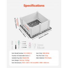 VEVOR Werpbox Puppy Crate Puppy Playpen 98x98x46cm voor middelgrote honden