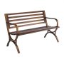 VEVOR Outdoor Bench, 127 cm, Carbon Steel Metal Frame with Slatted Pattern Backrest and Round Edge Armrests, Weatherproof Outside Bench for Patio, Garden, Park, Yard, Front Porch, Antique Bronze