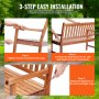 VEVOR Outdoor Bench 50 in Wood Garden Bench 800 lbs Park Patio Yard Porch Bench