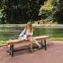 VEVOR Outdoor Bench, 63 inches Wood Garden Bench with Metal Leg for Outdoors, 500 lbs Load Capacity Bench, Outdoor Garden Park Bench, Dining Bench Patio Bench for Garden, Park, Yard, Front Porch