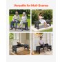 VEVOR Outdoor Bench, 113 cm, 272 kg Weight Capacity, Weatherproof Plastic Frame with Adjustable Level Footpads and Thick Leg, Outside Bench for Patio, Garden, Park, Yard, Front Porch, Black
