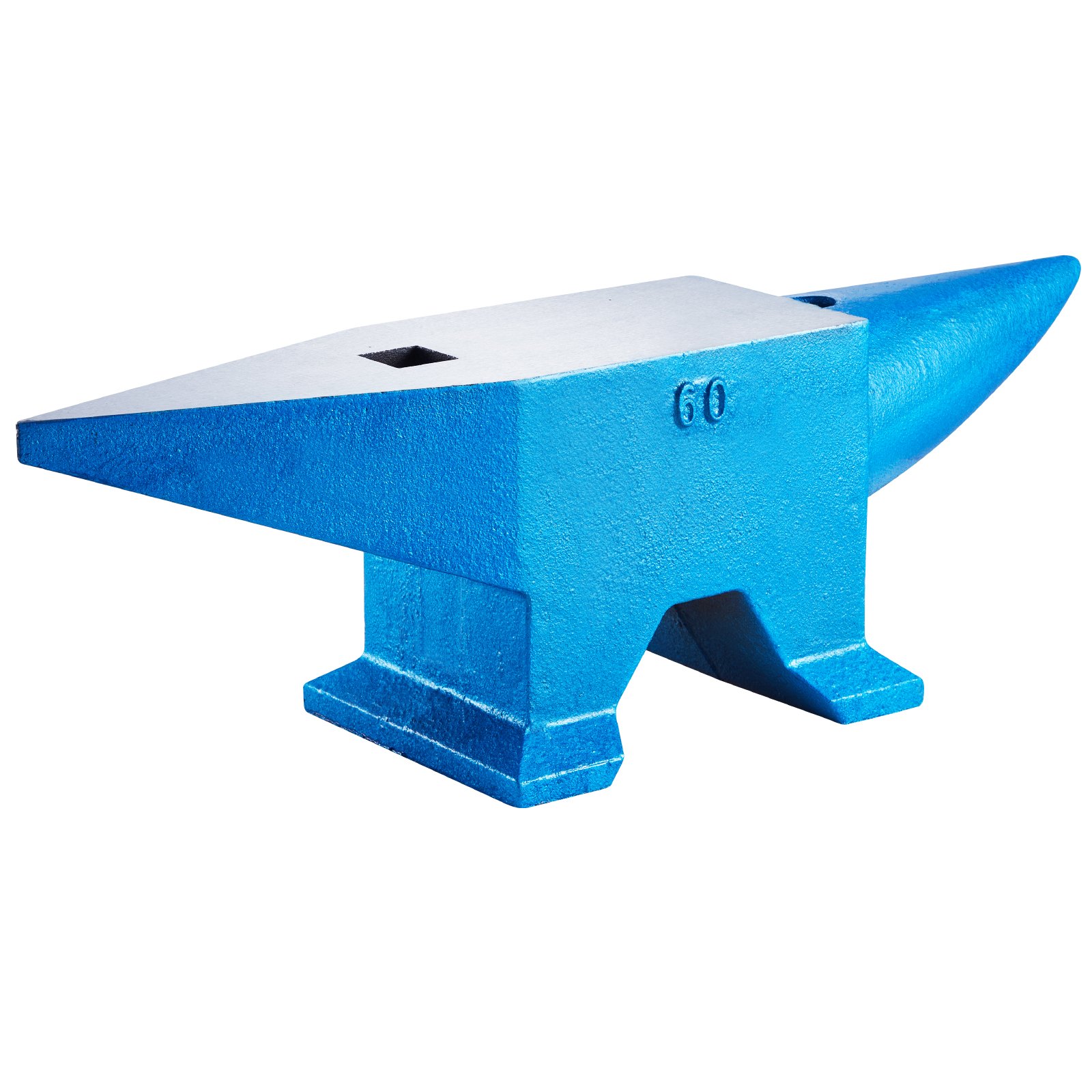 VEVOR Smid Aambeeld, 60KG Hoorn Aambeeld, 665 mm Lengte Aambeeld Gereedschap, Draagbaar Gietijzer Gesmeed Staal Smid Forge Aambeeld Tool, Gewicht Stalen Aambeeld Smid met Rond en Vierkant Gat, Blauw