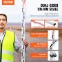 VEVOR Measuring Rod 5M Metric Telescopic Grade Rod CM/MM w/ Bubble Level & Bag