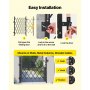 VEVOR Single Folding Security Gate, Lockable Scissor Gate with 360° Swivel Casters, Outdoor Barricade Steel Retractable Gates, for Entry Security, Garage, Warehouse & Pool, 43.31 x 51.57 in (W x H)