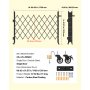 VEVOR Single Folding Security Gate, Lockable Scissor Gate with 360° Swivel Casters, Outdoor Barricade Steel Retractable Gates, for Entry Security, Garage, Warehouse & Pool, 66.93 x 51.57 in (W x H)