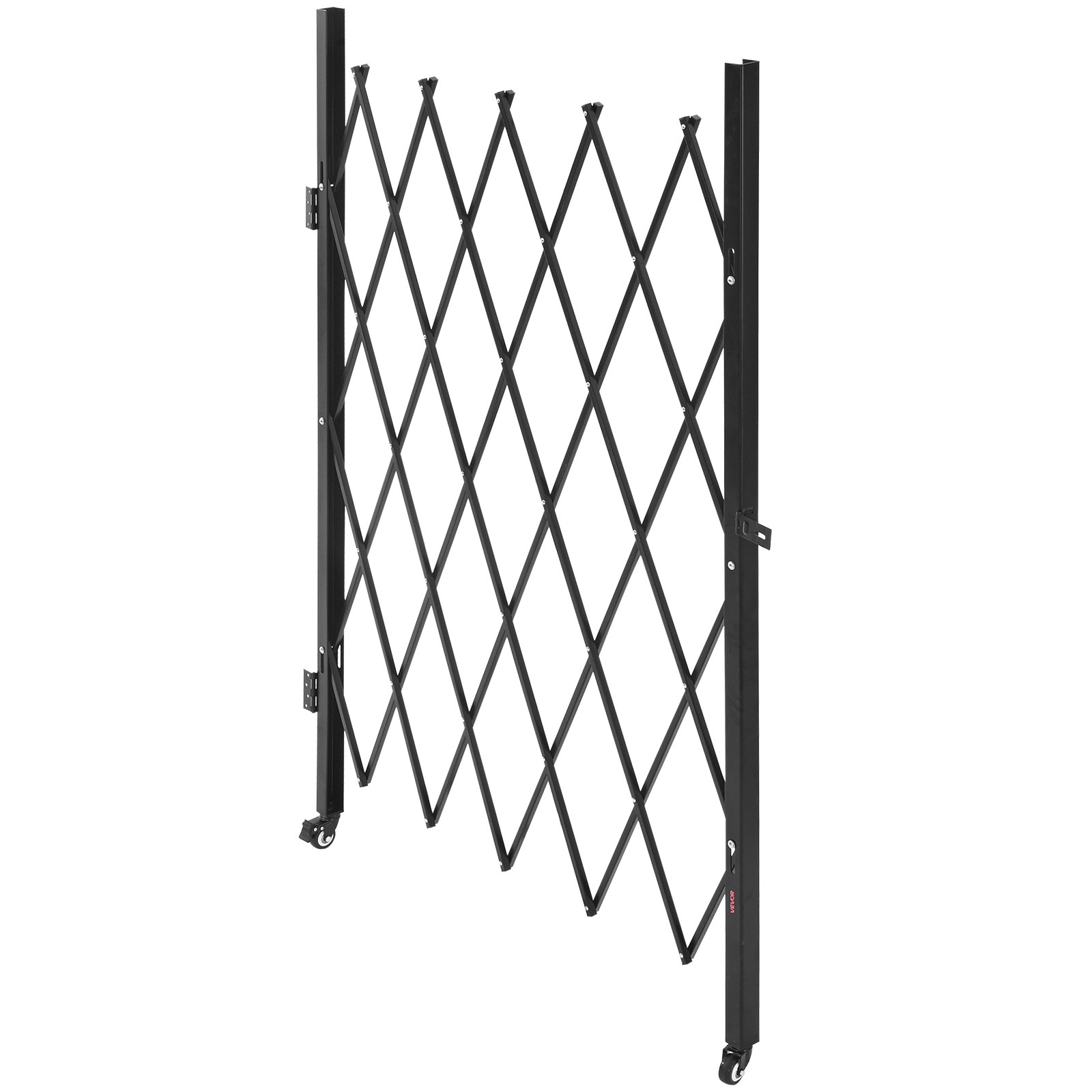 VEVOR Security Gate (enkel) afsluitbare opvouwbare schaarpoort met 360° zwenkwielen, intrekbare stalen poorten voor buiten, voor toegangscontrole, garage, magazijn, opvouwbare poort 1260 x 1975 mm (B x H) zwart