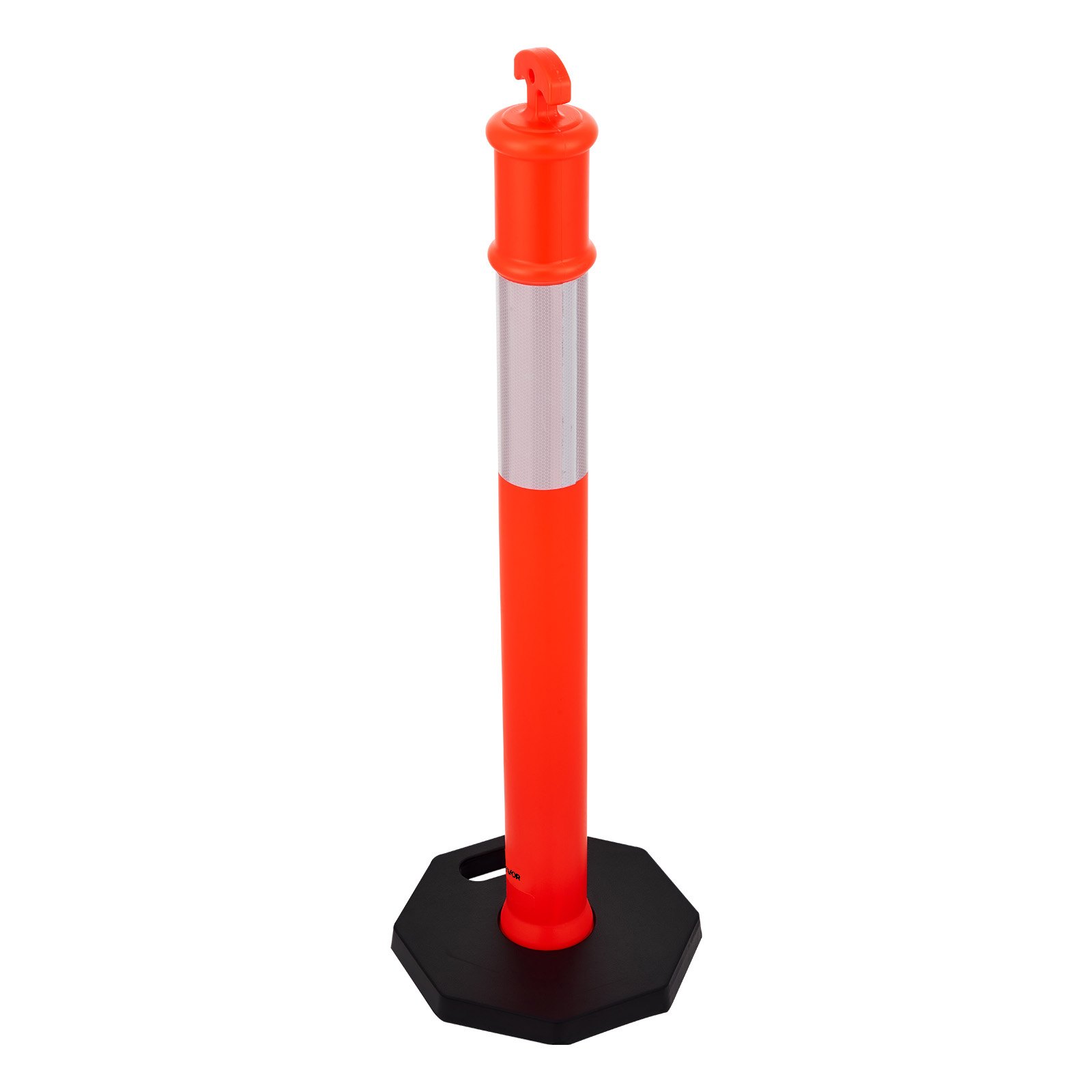 VEVOR 2 Pack Traffic Delineator Posts, 1140 mm Traffic Safety Cones with Weighted Base and Reflective Strips, Heavy Duty Delineator Posts for Construction Site, Parking Lot, Crowd Control, Red