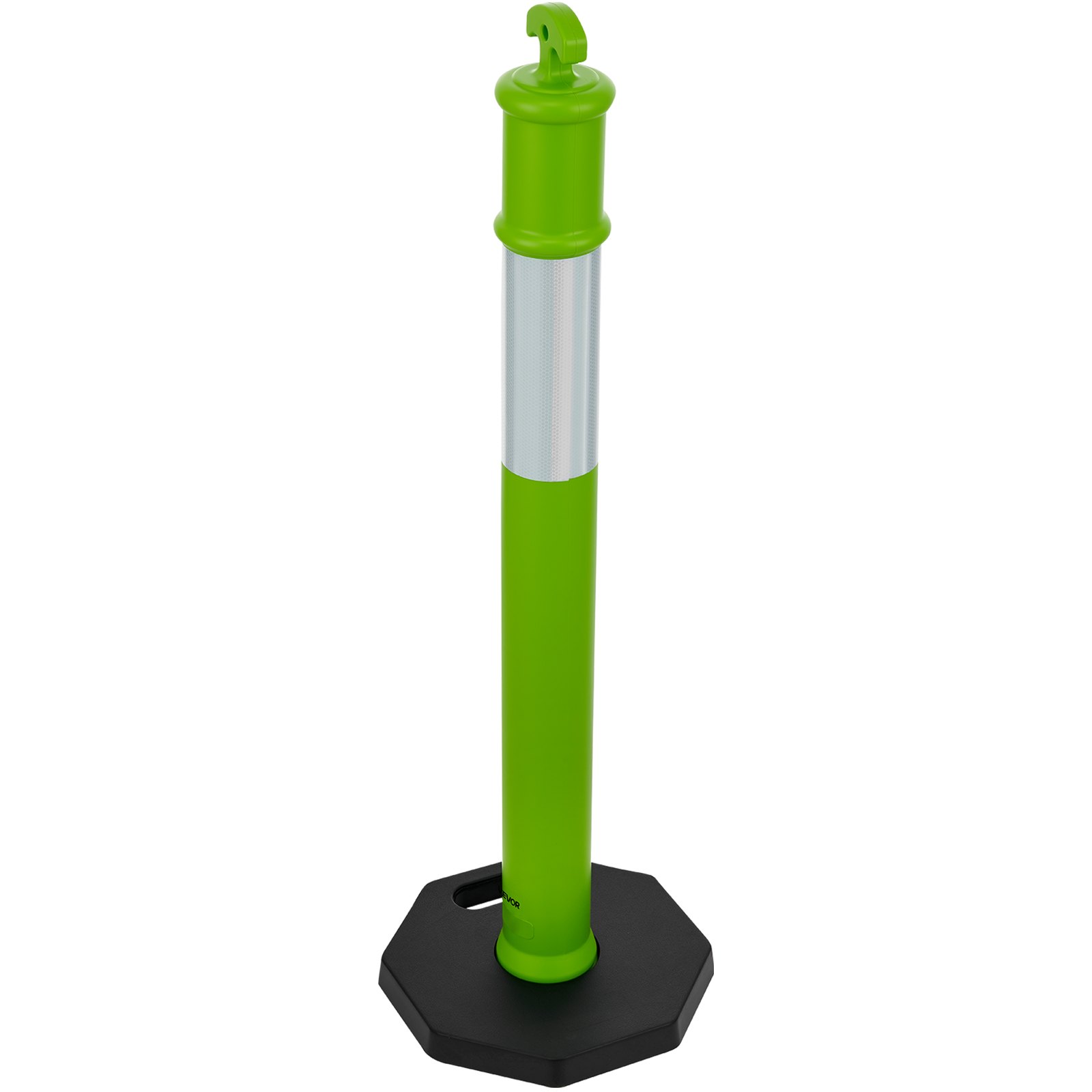 VEVOR Verkeersafbakeningspalen 3-pack (114 cm) met verzwaarde voet en reflecterende strips, afbakeningspalen voor bouwplaatsen, parkeerterreinen, dranghekken, groen