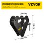 VEVOR Beam Clamp 4400lbs/2ton Capacity I Beam Lifting Clamp 3inch-9inch Opening Range Beam Clamps for Rigging Heavy Duty Steel Beam Clamp Tool Beam Hangers for Lifting Rigging(2 ton)
